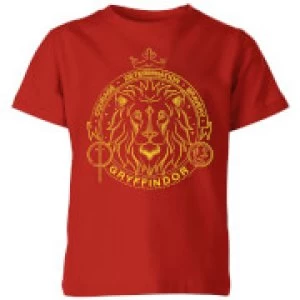 Image of Harry Potter Gryffindor Lion Badge Kids T-Shirt - Red - 3-4 Years