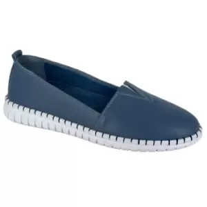 Image of Mod Comfys Womens/Ladies Softie Leather Casual Shoes (7 UK) (Blue)
