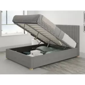 Image of Grant Ottoman Upholstered Bed, Eire Linen, Grey - Ottoman Bed Size King (150x200)