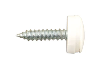 Image of Number Plate Self-Tappers No. 8 x 3/4in. White Pk 100 Connect 31538