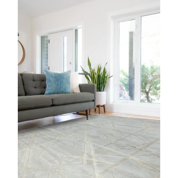 Image of Amelie AM06 Sundown 120cm x 170cm Rectangle - Blue and Ivory and Multicoloured and Red