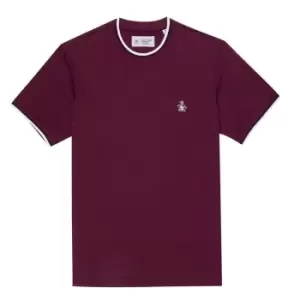 Image of Original Penguin Ringer T Shirt - Red