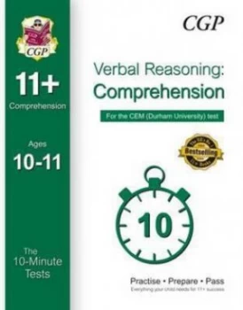 Image of 10-Minute Tests for 11+ Comprehension ages 10-11 - Cem Test Hardback
