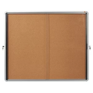 Image of Nobo 1902607 Internal Glazed Case 15 x A4 Cork Sliding Door