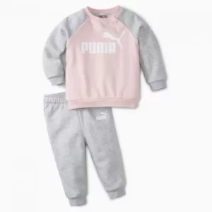 PUMA Minicats Essentials Raglan Babies' Jogger Set, Lotus, size 6-9 Months, Clothing