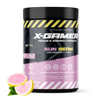 image of X-Gamer X-Tubz Sun Beam (Pink Lemonade Flavoured) Energy Formula - 600g