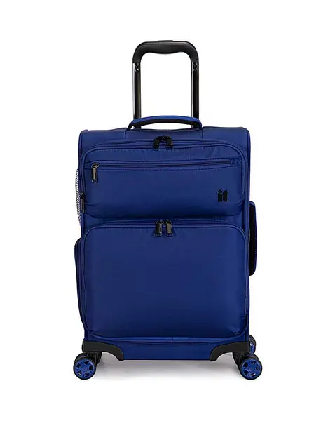 Image of IT Luggage Downtime VWWKC Sit On Blue Cabin Suitcase