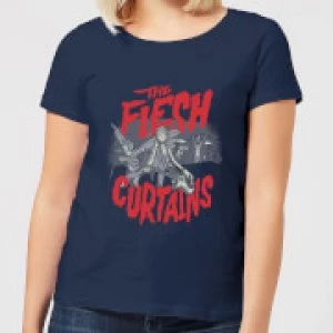 Image of Rick and Morty The Flesh Curtains Womens T-Shirt - Navy - L