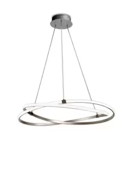 Image of Infinity Ceiling Pendant 60W LED 3000K, 4500lm, Dimmable Silver, Polished Chrome, White Acrylic