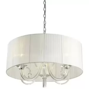 Italux Lighting - Italux Mulber - Classic Hanging Pendant Chrome 3 Light with White Shade, E14