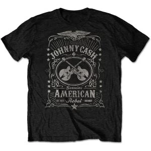 image of Johnny Cash - American Rebel Mens Large T-Shirt - Black