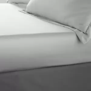 Image of Silky Soft Satin Fitted Sheet, Silver, Super King - Catherine Lansfield