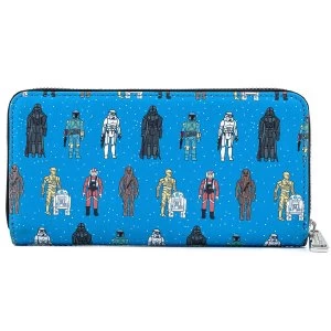 Image of Loungefly Star Wars Action Figures AOP Zip Around Wallet