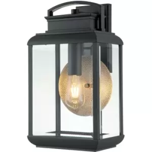 Image of Elstead Lighting - Elstead Quoizel Byron Outdoor Wall Lantern Graphite with Pewter Reflector, IP44