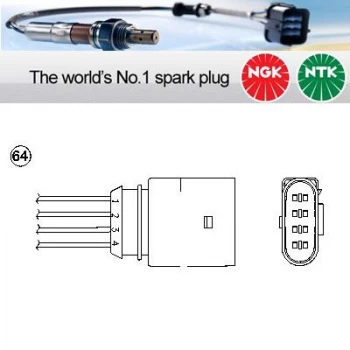Image of 1x NGK NTK Oxygen O2 Lambda Sensor OZA510-V7 OZA510V7 (1886)