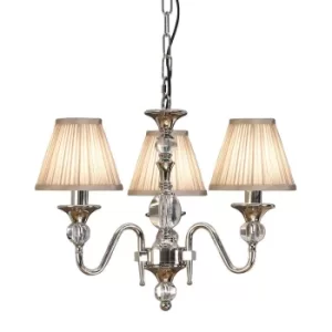 Image of Polina 3 Light Multi Arm Ceiling Pendant Chandelier Polished Nickel, E14