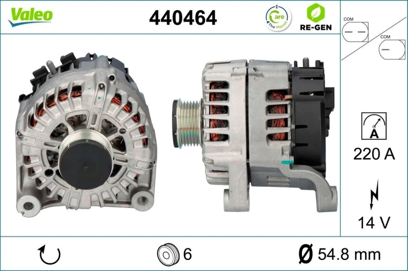Image of VALEO 440464 Generator Alternator Charging Current: 220A, Voltage: 14V Alternator (4)