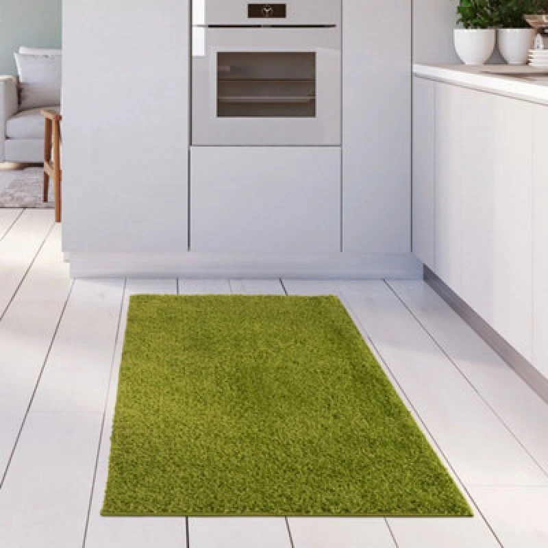 Image of The Rugs Myshaggy Collection Living Room Rugs Solid Design Green