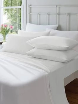 image of Catherine Lansfield Soft N Cosy Brushed Cotton Extra Deep Double Fitted Sheet ; White