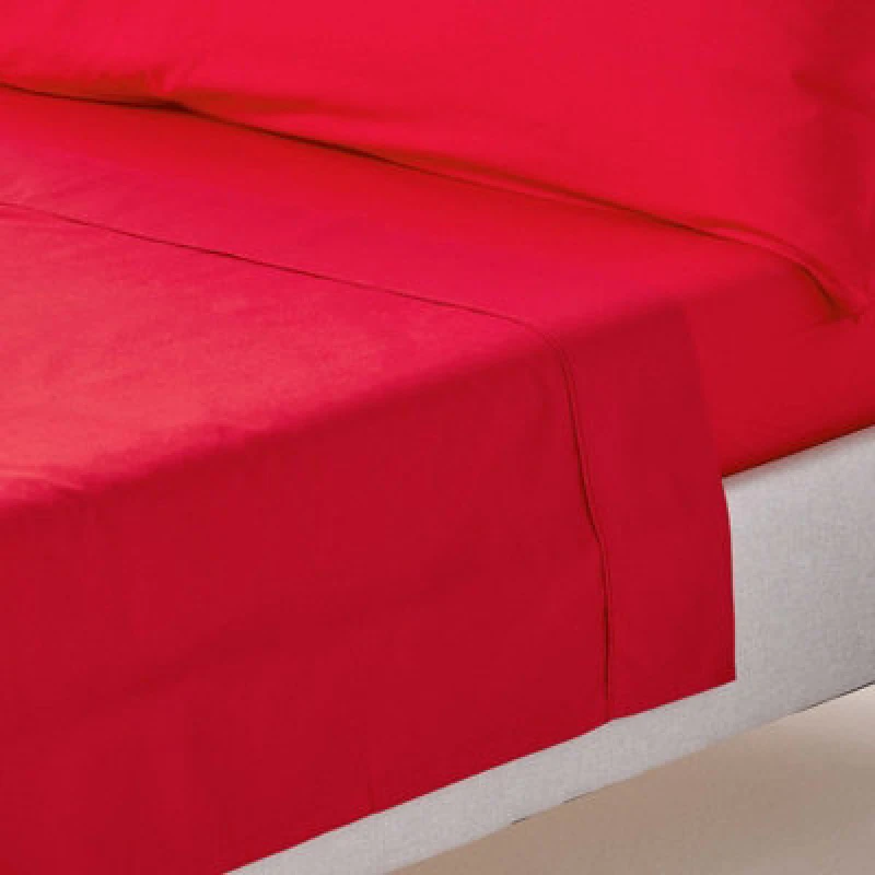 Image of Homescapes Red Egyptian Cotton Flat Sheet 200 Tc, Single