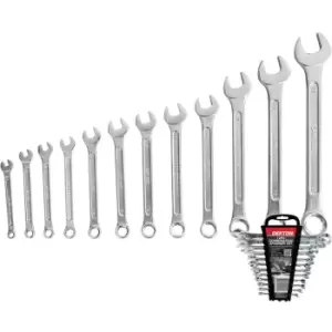 image of Dekton 12pc Combination Spanner Set Vanadium Steel Chrome Plated 6mm - 22mm