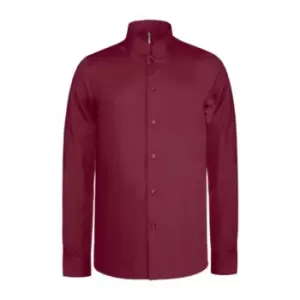 image of Kariban Mens Long Sleeve Mandarin Collar Shirt (M) (Wine)