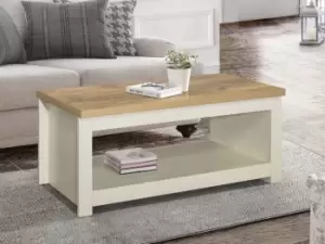 image of Birlea Highgate Cream and Oak Effect Coffee Table Flat Packed