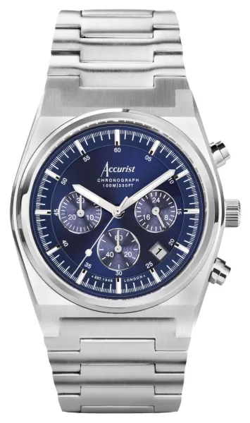 image of Accurist 70001 Origin Mens Chrono Blue Dial Stainless Watch