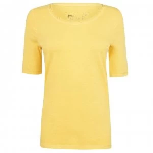 image of Oui Oui Crew Neck T Shirt - Yellow 2282