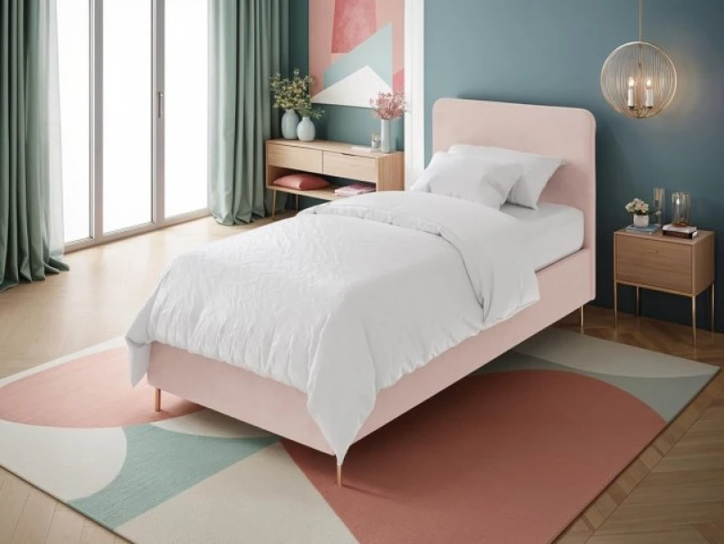 Image of GFW Chiswick Soft Pink Ottoman Bed Frame - 3ft Single