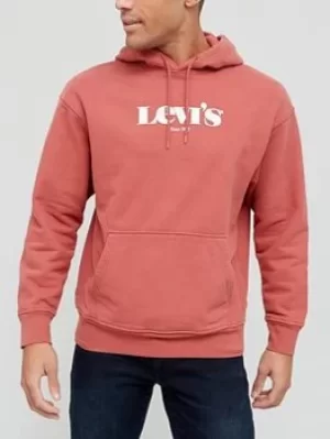 image of Levis Levis Graphic Logo Overhead Hoodie, Burgundy Size M Men