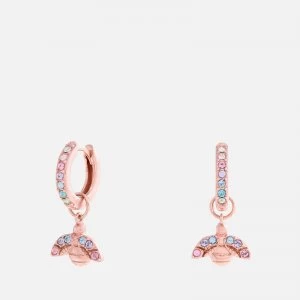 Image of Olivia Burton Womens Rainbow Bee Rainbow Bee Huggies - Rose Gold