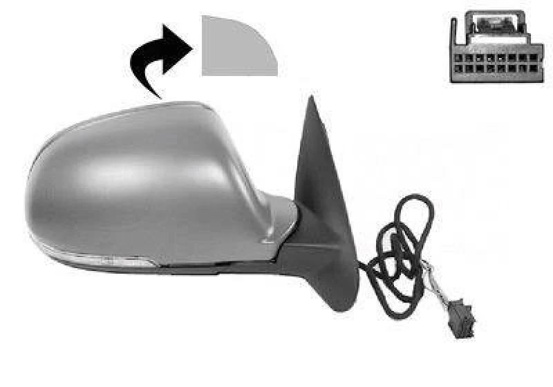 Image of VAN WEZEL 7623808 Wing mirror * HAGUS * Right, Heatable, primed Outside Mirror (50)