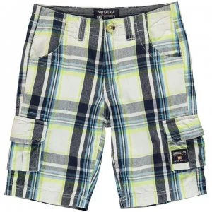 image of SoulCal Checked Cargo Shorts Junior Boys - Nvy/OffWht/Lime