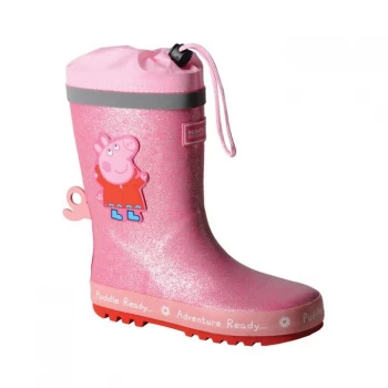 Image of Regatta Peppa Pig Puddle Wellington - Peppa Pink