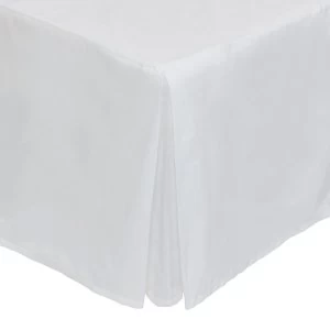 image of Catherine Lansfield White Non-Iron Plain Dye Pleated Platform Valance Sheet - King