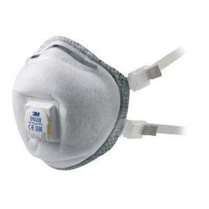 image of 3M 9928 Cool Flow Welding Fume Valved Reusable Respirators FFP2 Classification White Pack of 10