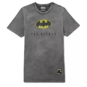 Batman 80th Anniversary Logo T-Shirt - Black Acid Wash - XXL