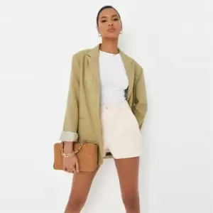 Image of Missguided Button Front Shorts - White