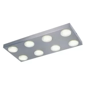 Image of Kyoto 8 Light Flush Ceiling Light Aluminum