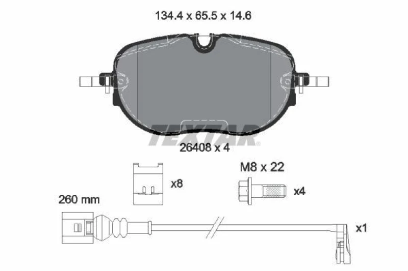 Image of Brake pad set TEXTAR 2640801
