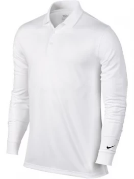 Image of Mens Nike Golf Victory Long Sleeve Polo White