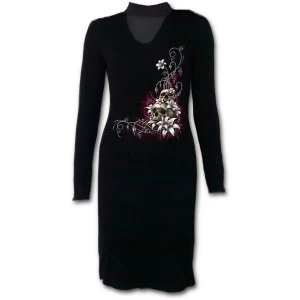 Image of Blood Tears Womens Small Neck Band Elegant Dress - Black