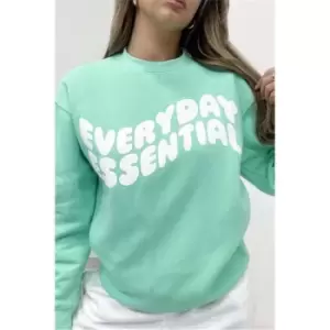 Image of I Saw It First Green Everyday Essential Graphic Oversized Sweatshirt - Green