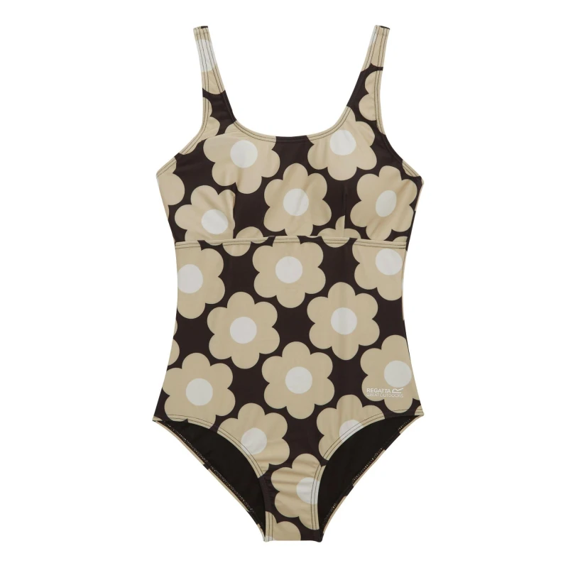 Image of Regatta Womens Orla II Swim Suit 12 - Bust 36' (92cm) Black Sixties Daisy RWM050-D5R-12