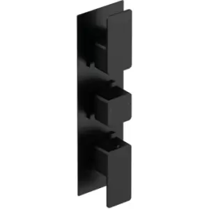 Image of Windon Thermostatic Concealed Shower Valve with Diverter Triple Handle - Matt Black - Nuie