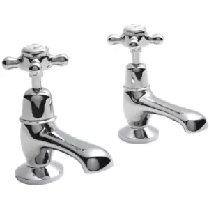 Topaz Dome Basin Taps Pair - Chrome - Hudson Reed