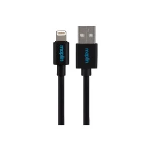 Image of Maplin Premium Lightning Connector to USB A Male Cable 0.25m Black