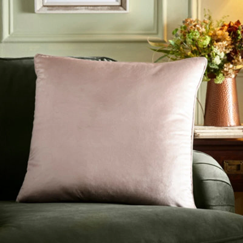 Image of Appletree 'Harlan' Velvet Filled Cushion Natural