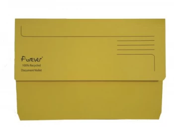 Image of Exacompta Forever Document Wallet Manilla Foolscap Bright Yellow Pack
